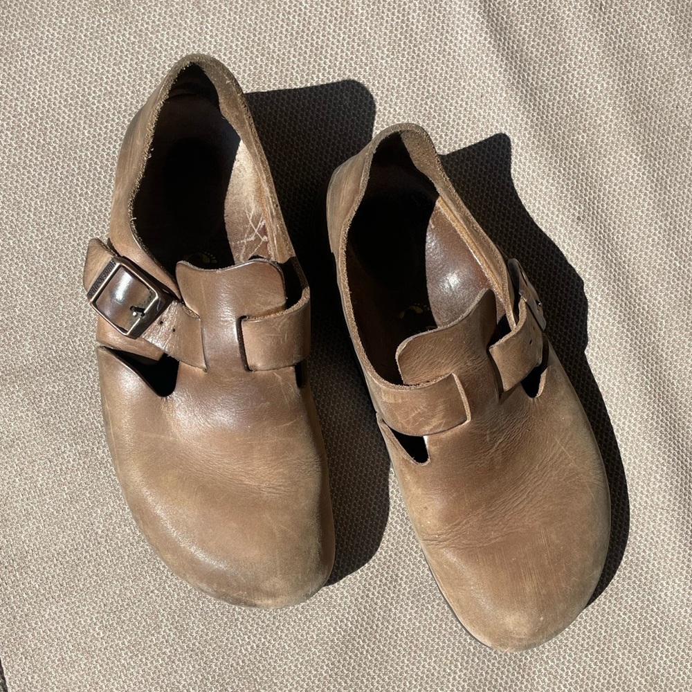 Birkenstock London, Oiled Leather Tan, Size 40